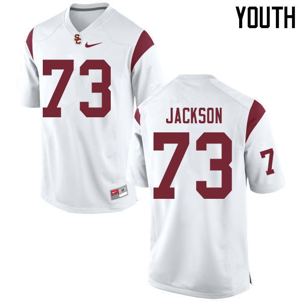 Youth #73 Austin Jackson USC Trojans College Football Jerseys Sale-White - Click Image to Close